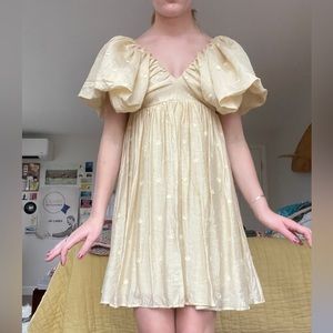 Ruffle Champagne Mini Dress